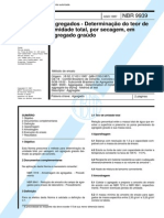 NBR 9939 - Umidade Total de Agregados Graúdos - Secagem