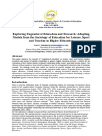 2003 Educacion e Investigacion en Turismo Adaptacion de Modelos Desde La Sociologia