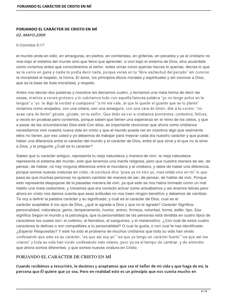 Forjando el Carácter de Cristo en Mí | PDF | Temperamento | Ira