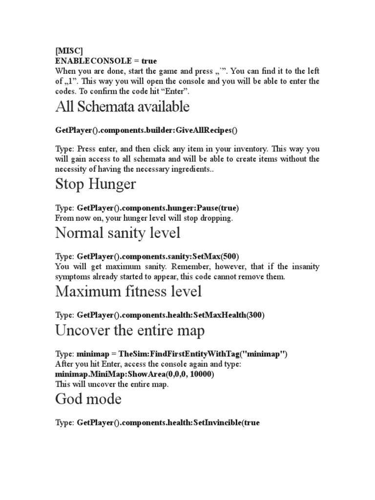 Game Console Commands Guide | PDF | Teaching Methods & Materials