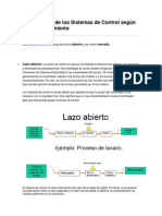 CLasificacion Del Sistema Lazo Abierto