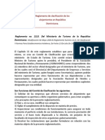 Reglamento de Clasificación de Los Alojamientos en República Dominicana