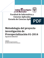 Metodología Investigación Preespecializaciones 01-2014