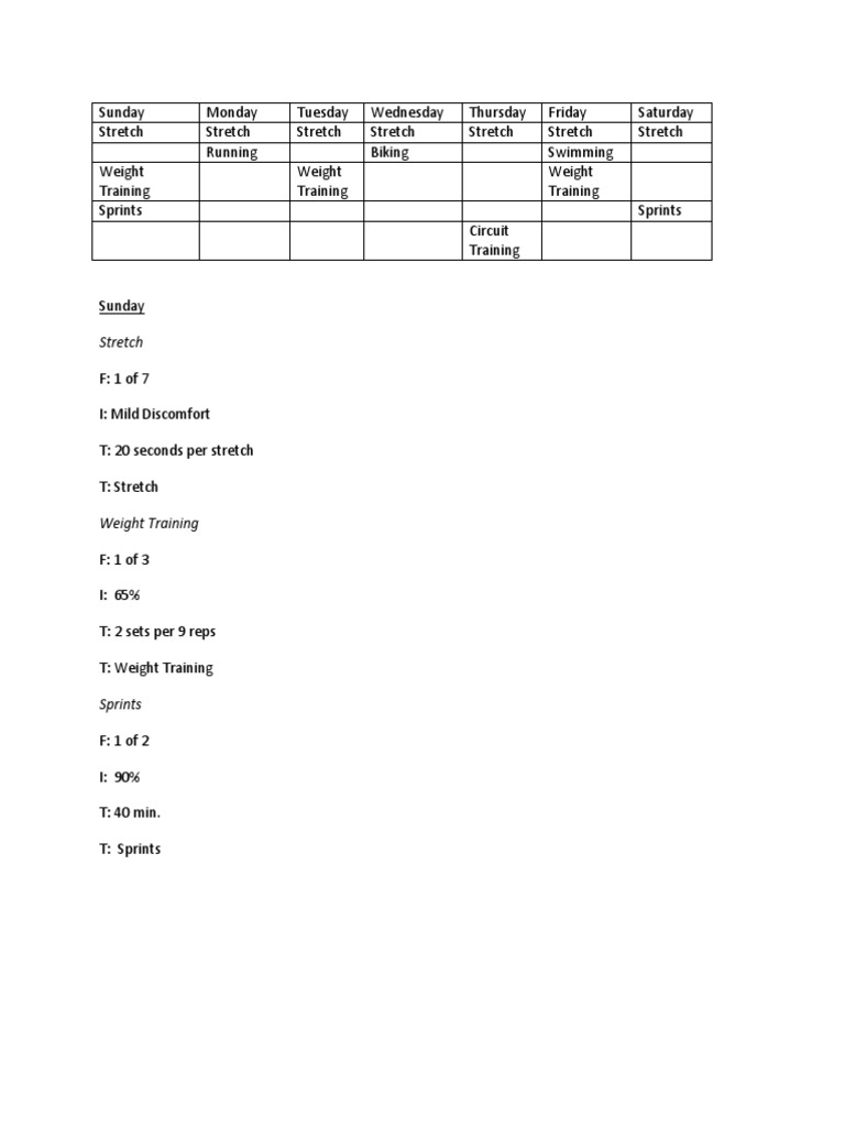 Weekly Fitness Routine Guide | PDF