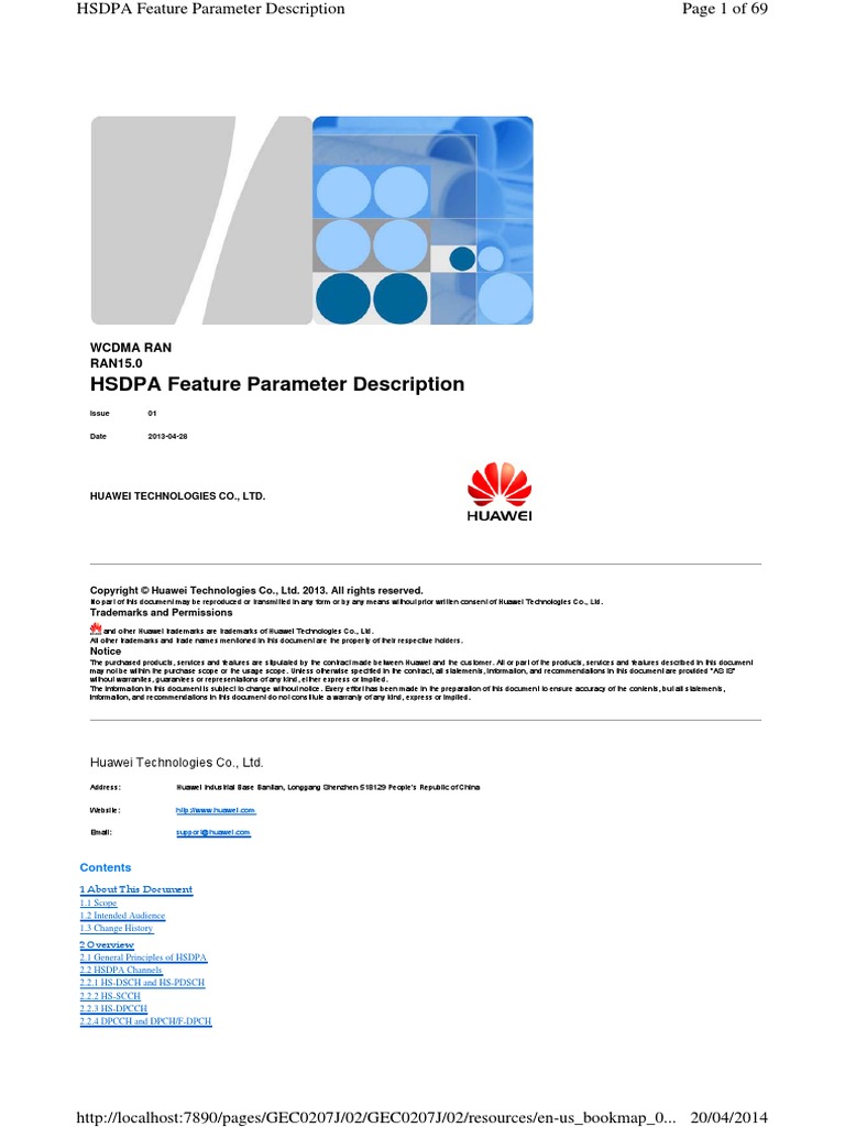 HSDPA Feature Parameter Description: Wcdma Ran RAN15.0 | PDF | High ...