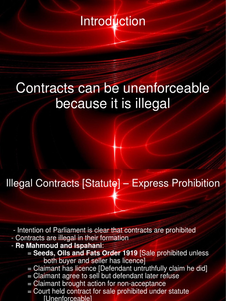 Illegal Contracts in Law Explained | PDF | Restraint Of Trade | Common Law