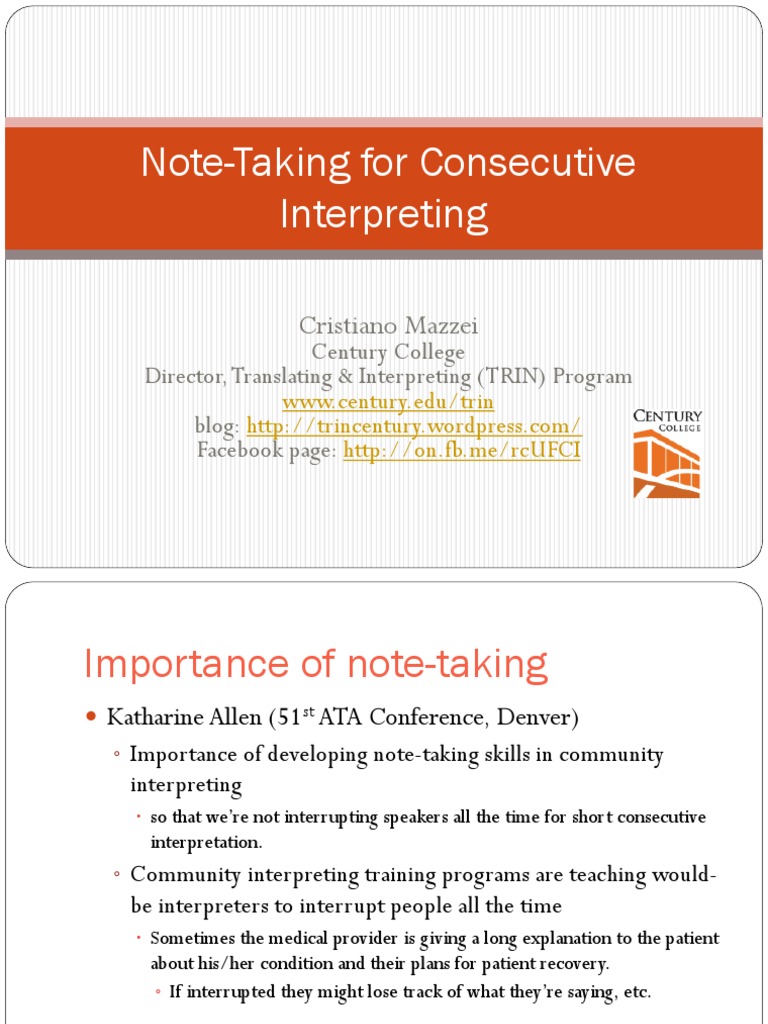 Note Taking (Rozan and Gile) | PDF | Language Interpretation | Central ...