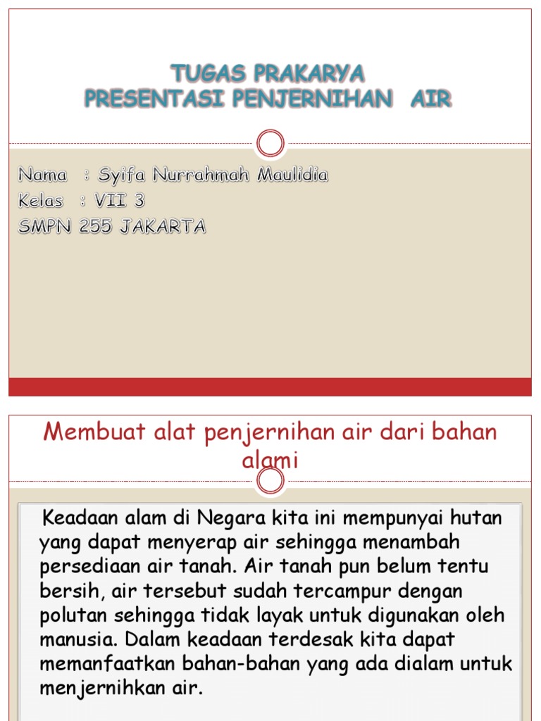 Tugas Prakarya Penjernihan Air