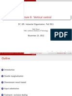 Lecture 6: Vertical Control: EC 105. Industrial Organization. Fall 2011