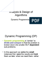 Analysis & Design of Algorithms: Dynamic Programming I