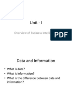 Unit - I: Overview of Business Intelligence