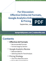 For Discussion: Effective Online Ad Formats, Google Analytics Enhancements & Pricing
