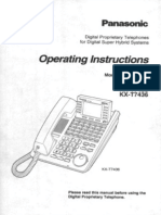 Kxt 7420 Panasonic Operating Instructions