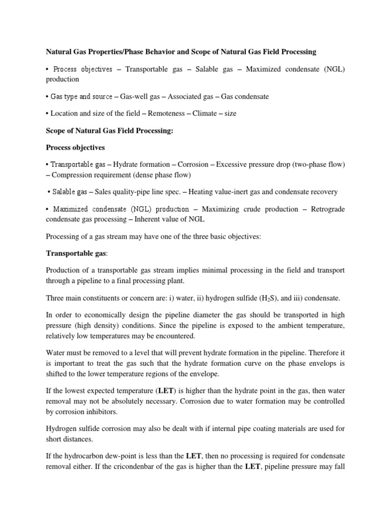 Natural Gas Properties | PDF | Natural Gas | Natural Gas Processing