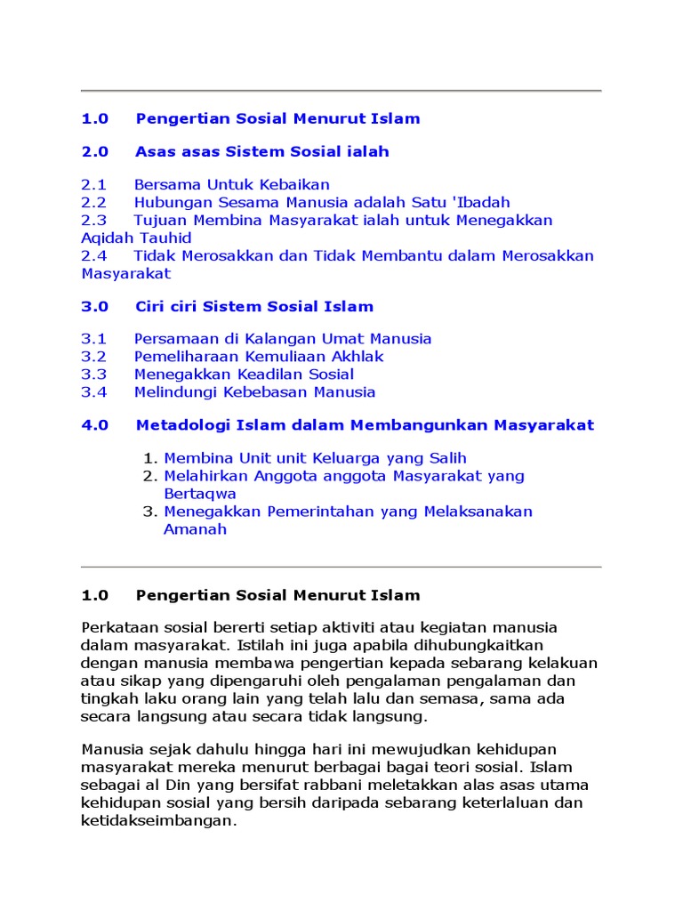Sistem Sosial Islam