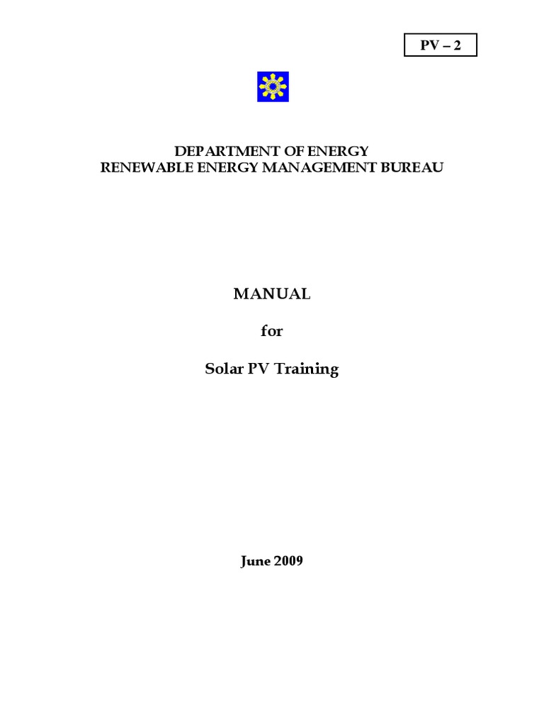 Solar PV Training Manual | PDF | Photovoltaic System | Kilowatt Hour