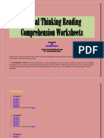 Critical Thinking Reading Comprehension Worksheets