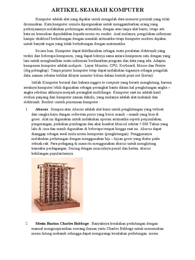 Artikel Sejarah Komputer PDF