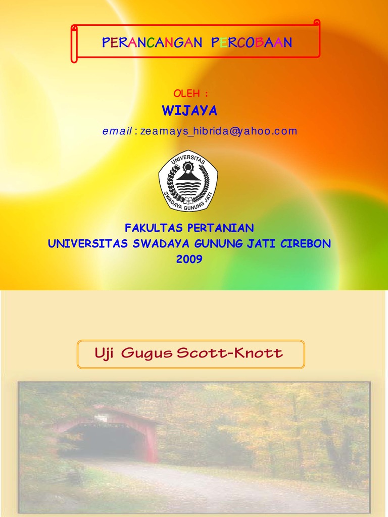 04 Rancangan Percobaan - Uji Gugus Scott Knott | PDF | Metode & Bahan ...