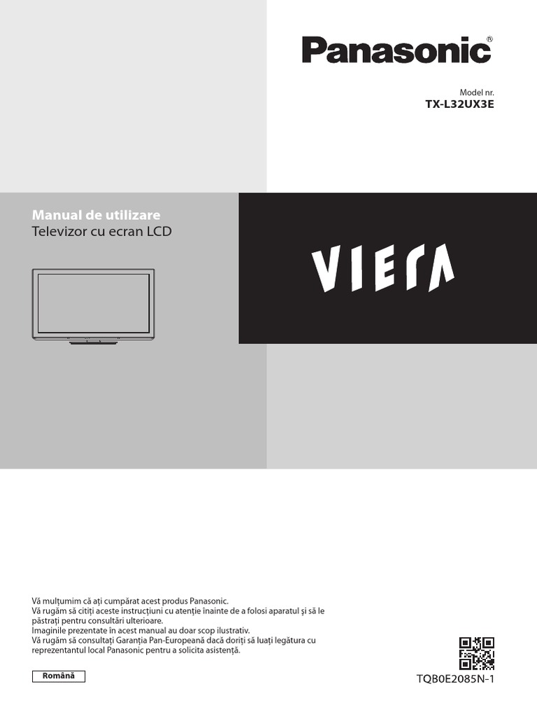 MAnual TV Panasonic Viera TX32UX3E