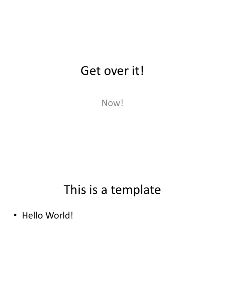 Get Over It! Template Guide | PDF