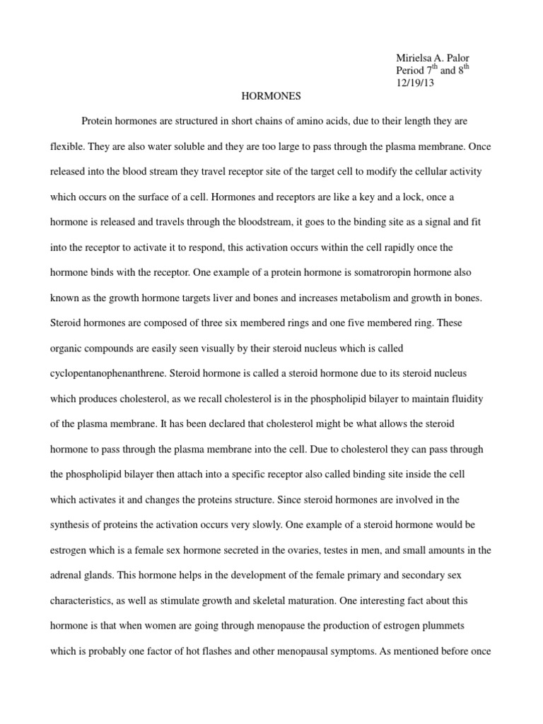 hormones essay | Steroid Hormone | Hormone