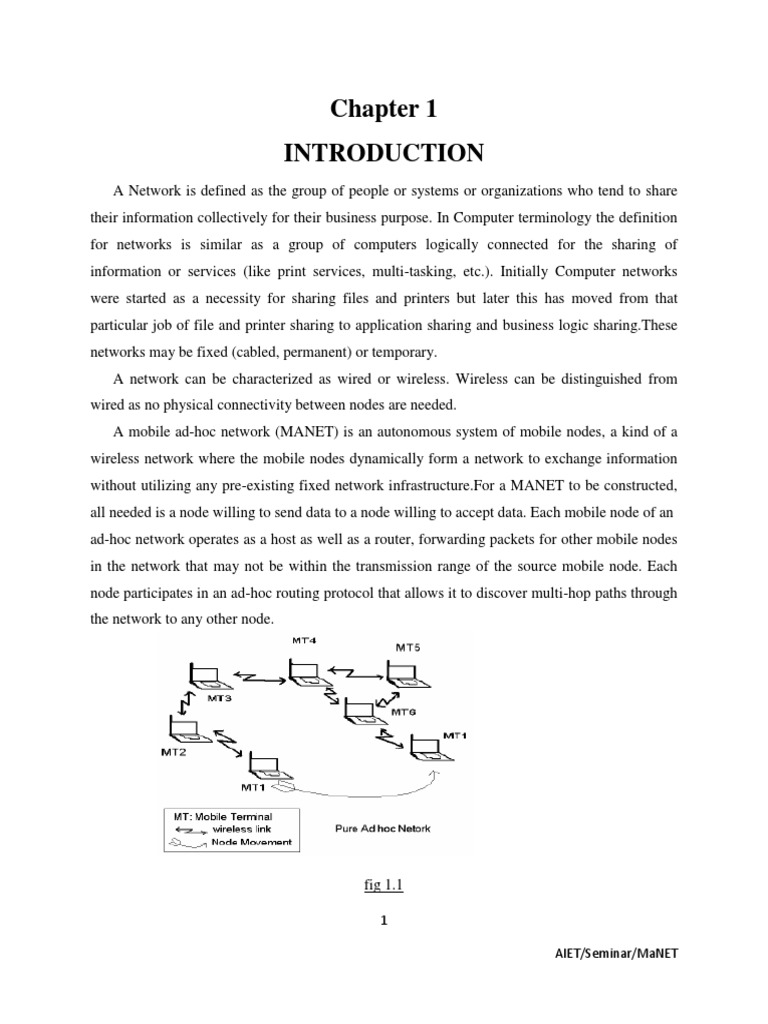 Overview of Mobile Ad Hoc Networks | PDF | Technology & Engineering