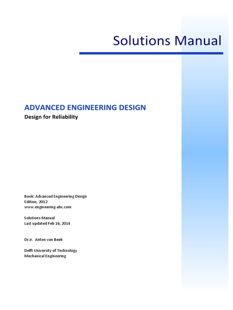 Advanced Engineering Design Reliability | PDF | Strength Of Materials ...