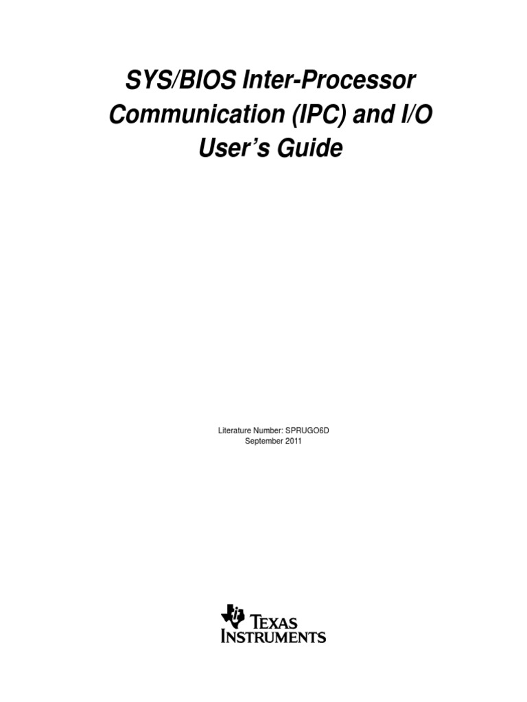 SYS BIOS Inter-Processor Communication (IPC) and IO User's Guide | PDF ...