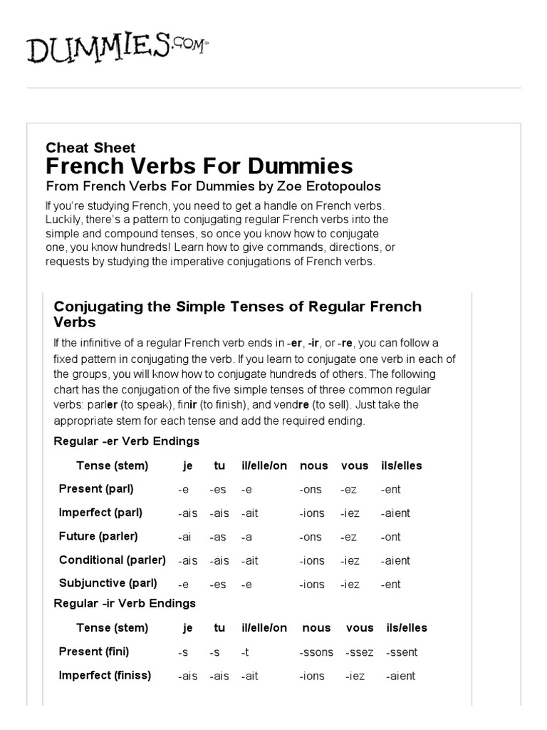 French Verb Conjugation Song Avoir