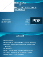 Term Paper ON Disaster Recovery and Cloud Services