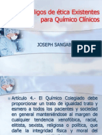 Códigos de Ética Existentes para Químico Clínicos