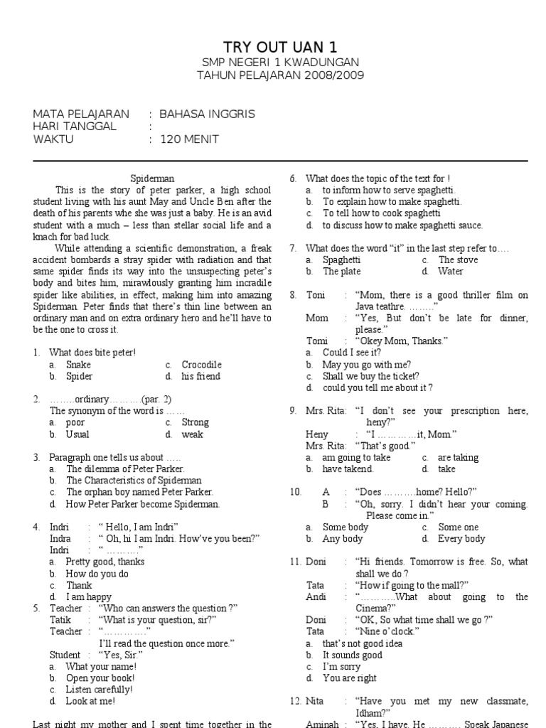 Jaqaban Soal Bhs Inggris Kls 9 Activity 3 Buku Pr