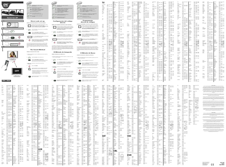 Manual Control Remoto Universal One For All Urc 113840 Marcus Reid