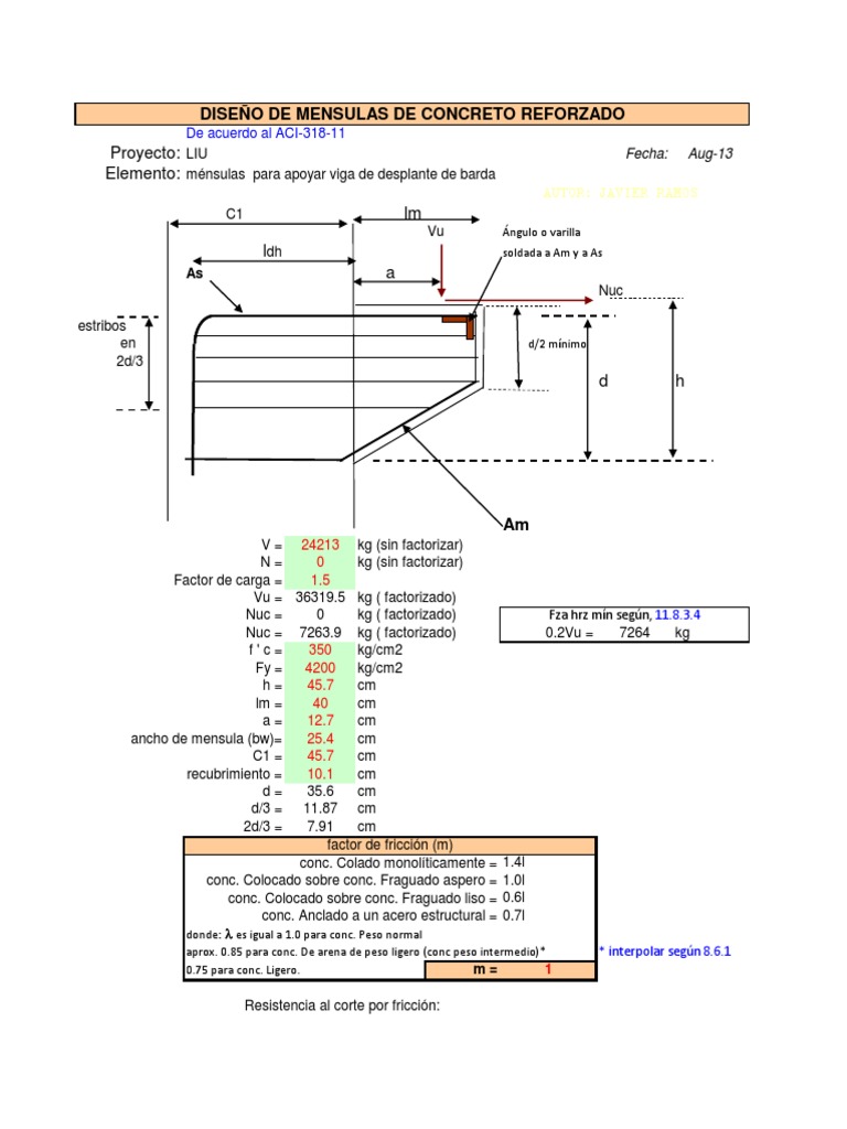 Mensula ACI 318 11 PDF