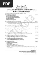 Guess Paper 2nd Branch Electrical Code 302 UTILIZATION OF ELECTRICAL POWER AND TRACTION