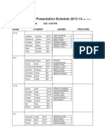 Senior Project Presentation Schedule 2013-14: Tuesday May 20, 2014 3:00 6:00 PM Room Student Judges Proctors