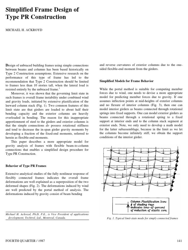 Simplified Design for Type PR Frames | PDF | Bending | Beam (Structure)