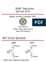 ECEN325: Electronics Summer 2012: Bipolar Junction Transistor (BJT)