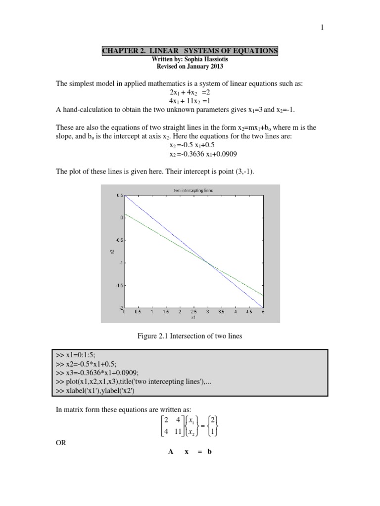 Linear Systems of Equations Explained | PDF | System Of Linear ...