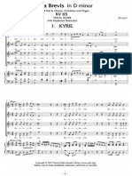 Mozart KV65 - Missa Brevis in D Minor