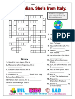 Countries Nationalities Crossword