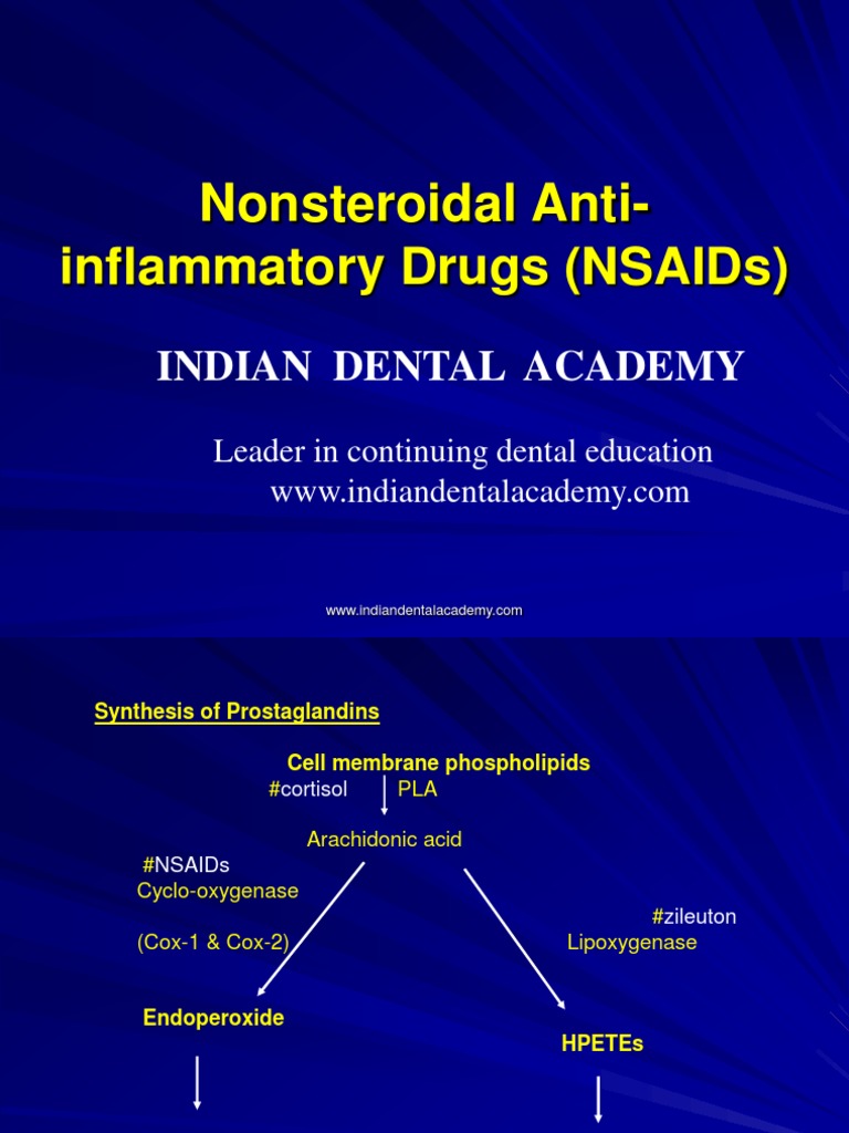Nonsteroidal AntiInflammatory Drugs (NSAIDs) / Orthodontic Courses by