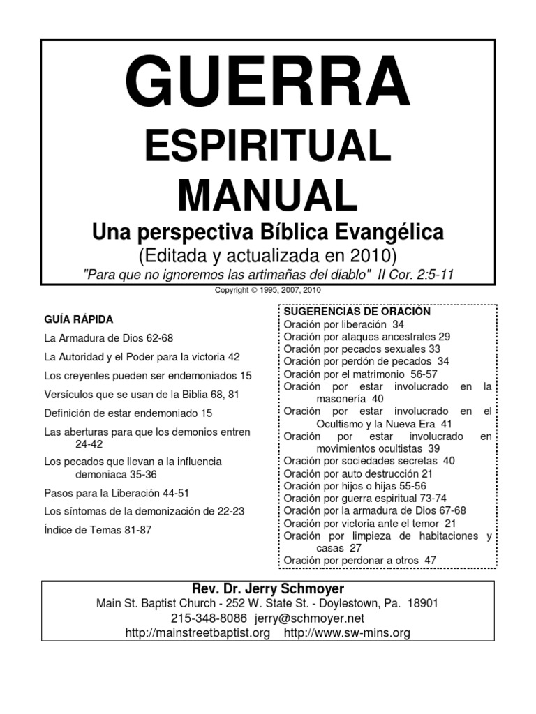 GUERRA ESPIRITUAL - Spiritual Warfare Handbook (Spanish) | PDF | Satán | Demonios