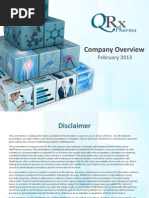 QRxPharma Investor Presentation February 2013 Revision 18 Feb 2013 Final