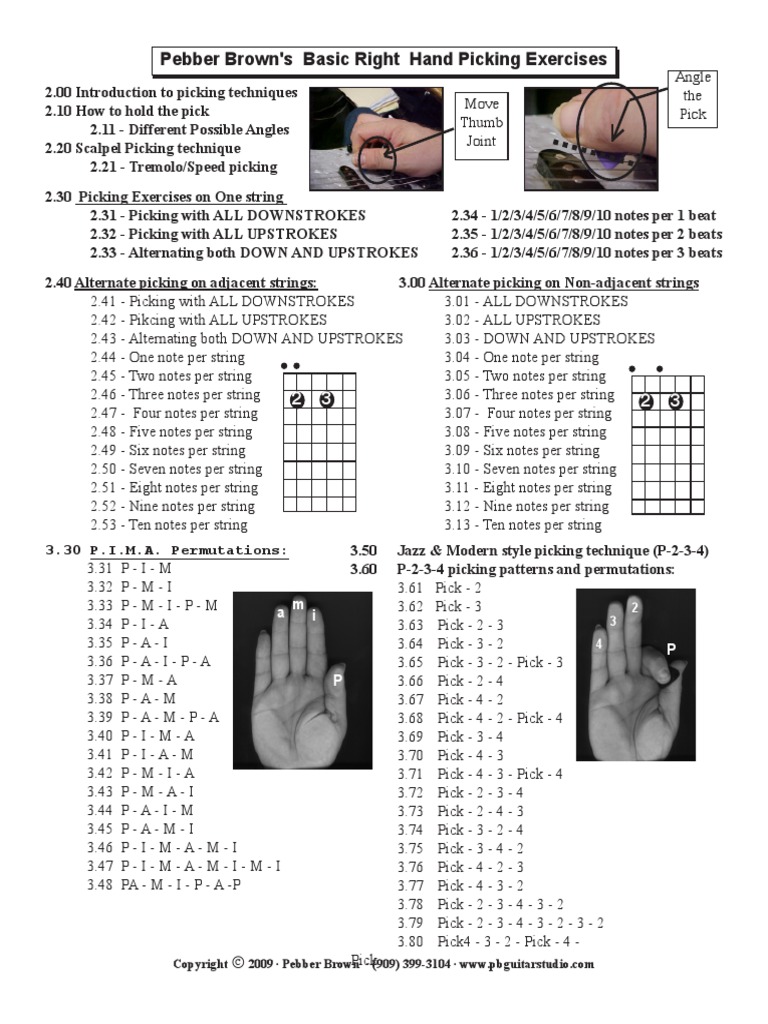 Picking Exercise Worksheet | PDF | Chordophones | Musical Instruments