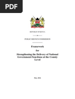 Framework for Strengthening the Delivery of National Government Functions at the County Level