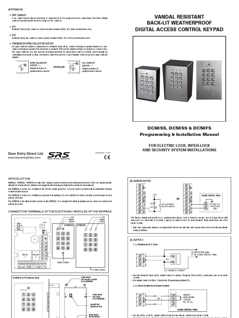 Weatherproof Digital Keypad Wiring Guide | PDF | Switch | Relay