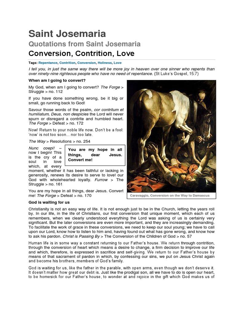 Conversion, Contrition and Love | PDF | Religious Conversion | Penance
