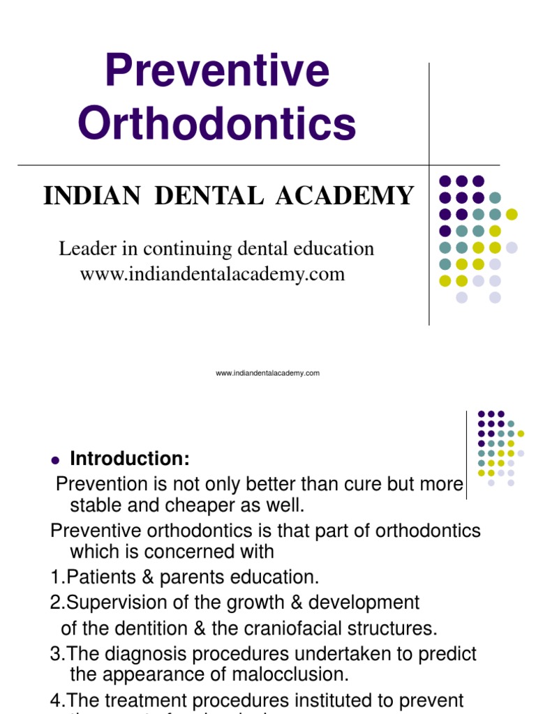 Overview of Preventive Orthodontics | PDF | Orthodontics | Dentistry